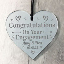 Congratulations On Your Engagement Gift For Couple Engraved Heart Personalised