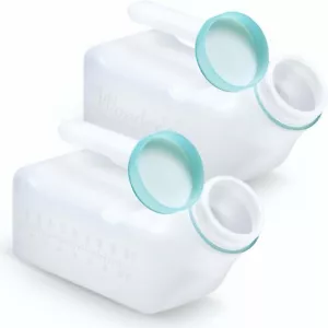 Urinals for Men (2 Pack) Spill Proof with Glow in The Dark Screw Cap - Picture 1 of 6