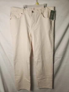 Neu H&M Damengröße 16 cremefarben gerade mittlere Taille Jeans Coupe Standard (neu mit Etikett) - Bild 1 von 6