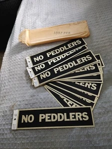 Vintage dünnes Aluminiumschild KEINE HAUSIERER, 8x2 Zoll, neu aus altem Lagerbestand - Bild 1 von 6