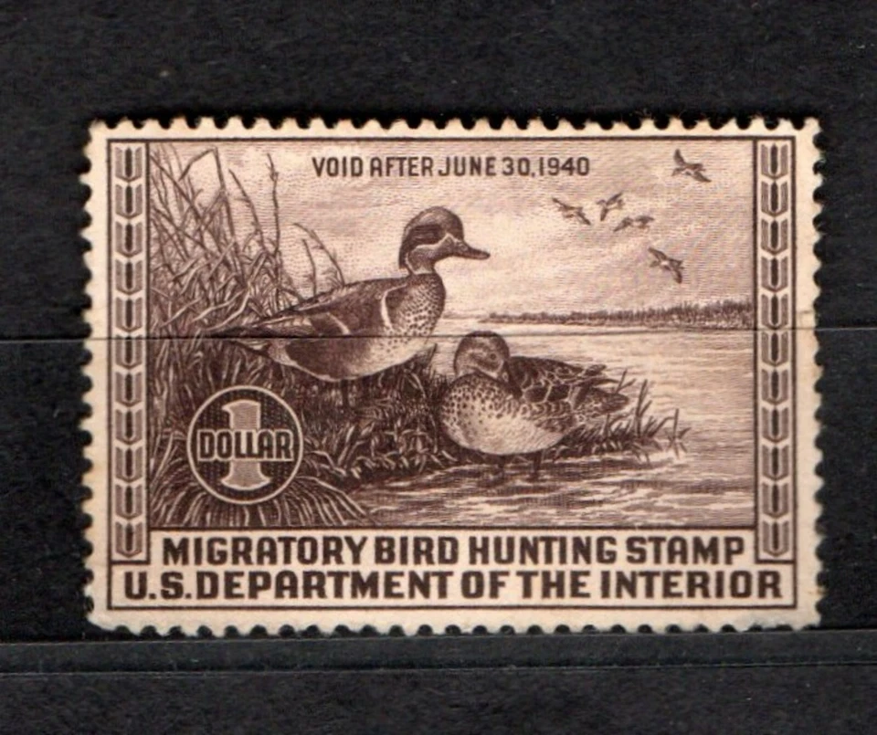 USA 1939 DUCK HUNTING PERMIT VOID AFTER 1940 GREEN WINGED TAIL #2 - Image 1 of 1