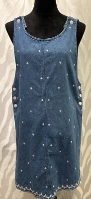 DENIM & Co. Oversized Floral Sleeveless Denim Overall Dress (S) - Image 1 of 4