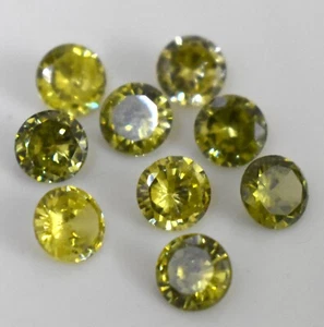 Lotto pietre preziose sfaccettate rotonde verde oliva 20,15 carati AAA+ zirconi zirconi zirconi CZ-52 - Foto 1 di 4
