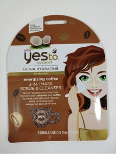 Lot of 2 - Yes To Coconut & Coffee 3-in-1 Mask Scrub And Cleanser - 0.5 oz - Picture 1 of 1