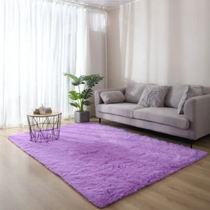 Soft Shaggy Plush Carpet Fluffy Rug Bedroom Carpet Anti Slip Floor Soft Area Rug - Picture 1 of 7