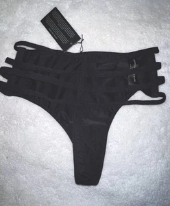 Marlies Dekkers Signature Undressed Black Strappy Tiered G-String- Small - Picture 1 of 5
