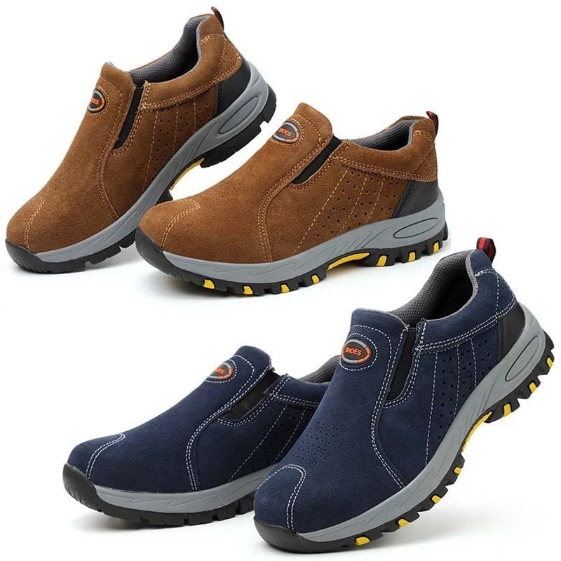 Mens Safety Shoes Steel Toe Cap Safety Trainers Slip On Work Shoes Protection UK - Image 1 of 4