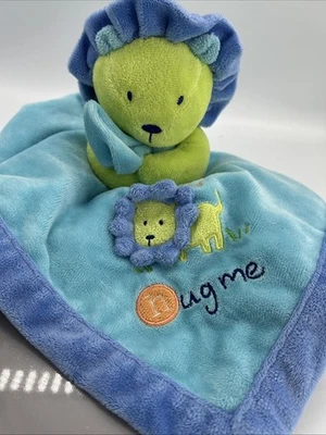 Manta de seguridad de felpa Carter's Just One Year azul/lima Lion Hug Me Lovey Foto 1 de 4