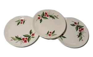 3 Vtg 6.25" Plates Ballerina Woodvine Made In USA Plate Set Small Saucer Floral - Picture 1 of 15