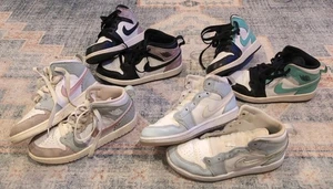 Lot Of 4 Pairs Jordan 1 Mid GS Shoes - Size 1Y - Picture 1 of 5