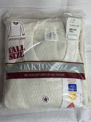Vintage Oakton LTD Mens Large Long Tall Sleeve thermal Shirt NOS New Old Stock - Image 1 of 4