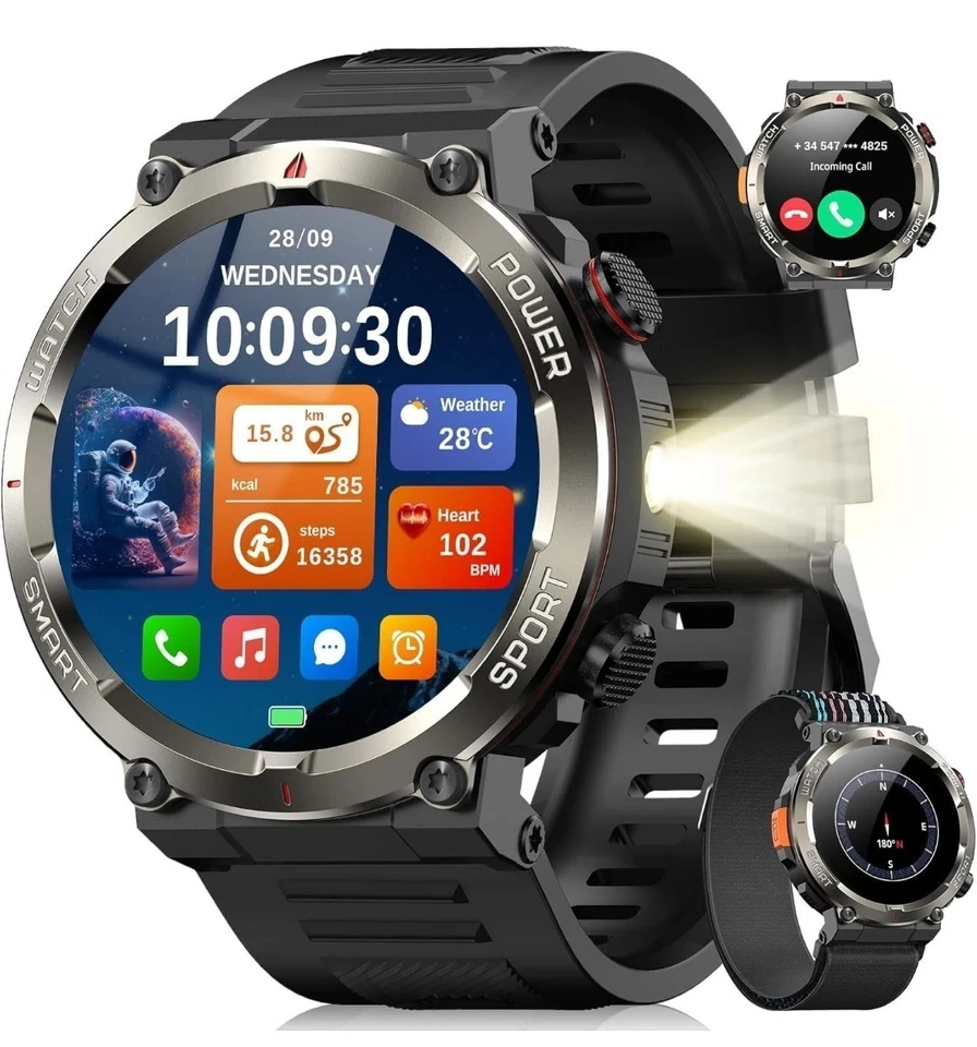 Blackview 2025 New W50Pro Smart Watch with Emergency Lighting 960mAh - Immagine 1 di 4
