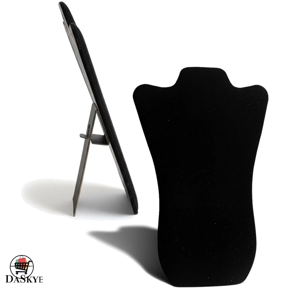 Necklace Bust Display Easel Support Black Velvet Jewelry Holder Stand Case 14
