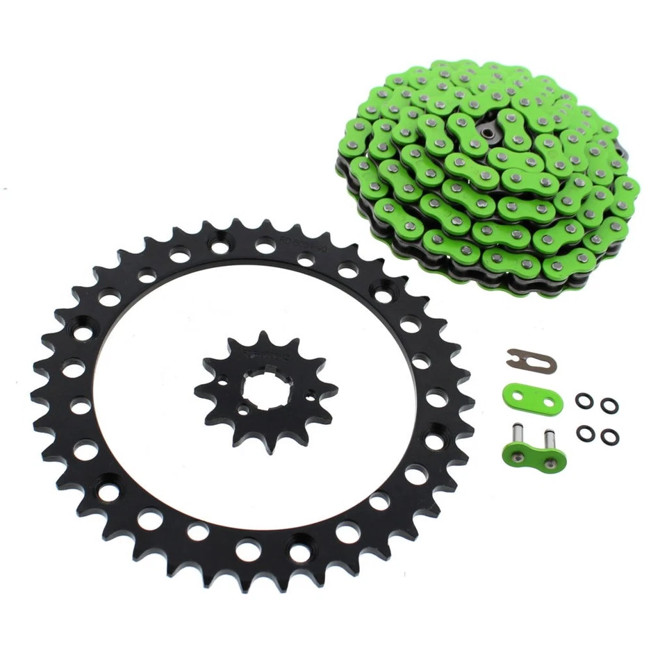 Yamaha YFZ 350 1998-2000 Banshee cadena de junta tórica verde y piñón negro 12/40 104 Foto 1 de 1