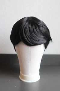 Kaneles Parrucca Uomo Nera Corta Lisci Soffici Parrucca Capelli Realistici Sintetica Quotidiana - Foto 1 di 1