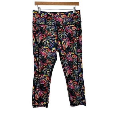 Constantly Varied Gear Womens Cropped Tropical Print Leggings Sz Lg Multicolor - Image 1 of 4