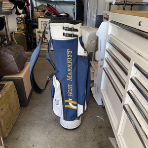 Vintage Jones Sports “HOST MARRIOT HOTEL” Blue & White Lightweight Golf Bag. - Picture 1 of 11
