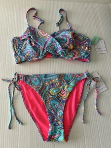 Costume da bagno $170 Sunsets 32D/34C ferretto Juliette top e XS fondo 2 pezzi rosa - Foto 1 di 12