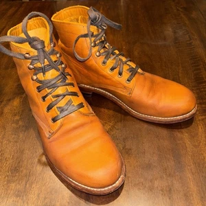 Wolverine 1000 Mile hellbraune Lederstiefel Herren Größe 9,5 D Vibram Sohlen USA - Bild 1 von 12
