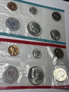 1964 P + D UNITED STATES FULL SILVER MINT SET ORGINAL NO ENVELOPE 5969T - Picture 1 of 14