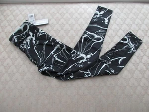 Marika NWT Girls Cozy Black/Grey Marble Fleece-Lined Leggings w/Pockets, Sz M - Picture 1 of 11