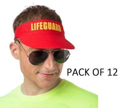 Visera de salvavidas sombrero rojo para sol playa despedida de soltera vestido elegante damas hombres PACK DE 12 Foto 1 de 3