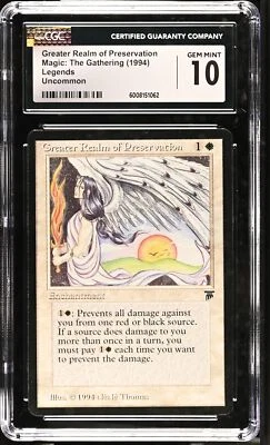 GREATER REALM OF PRESERVATION Legends U CGC 10 MTG [Nostalgium] - Image 1 of 2