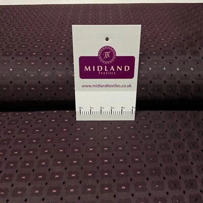 Dark Plum Dobby Italian Fancy viscose acetate lining luxurious Fabric M1866-1 - Image 1 of 4