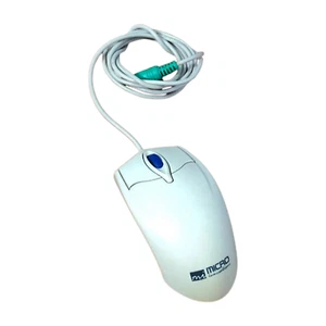 Micro Innovations Mi Optical Mouse White 3 Button Scroll Wheel Lights Red Bottom - Picture 1 of 5