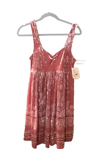 NWT Free People Velvet Dress Primrose Pink Size S Lined Velvet Underground Dress - Picture 1 of 8