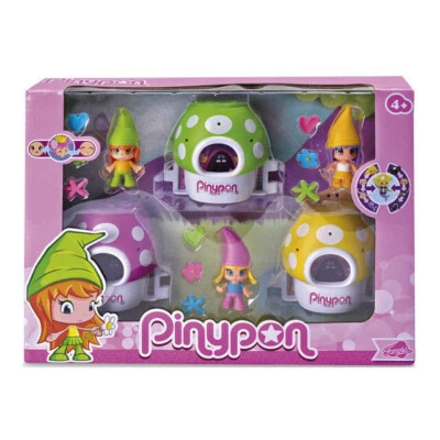 Famosa 700012820 Pinypon Pack, 3 enanitos con sus setas mágicas - Imagen 1 de 4