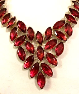 Stunning Pink Tourmaline Faceted Crystal Necklace - Picture 1 of 7