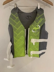 XPS US Coast Guard Approved Life Jacket Vest, Green On Grey Gray. Clean! EUC! - Picture 1 of 8