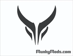 Powercolor Red Devil Logo PC Case Window Applique Vinyl Decal (Color Choices) - Bild 1 von 3