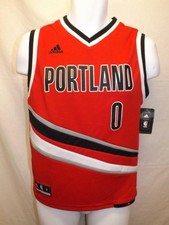 New Damian Lillard #0 Portland Trailblazers YOUTH Size M Medium Adidas Jersey