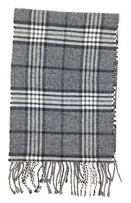 $65 John Ashford Unisex Men'S Gray Black Plaid Warm Winter Acrylic Scarf - Image 1 of 2
