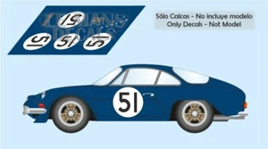 Decals Alpine A110 Test Le Mans 1964 1:32 1:24 1:43 1:18 slot Calcas - Imagen 1 de 1