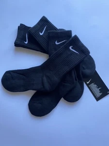 Nike Everyday Black Cushioned Cotton Socks Small Junior Children 1 Pair Kids 2-5 - Picture 1 of 11