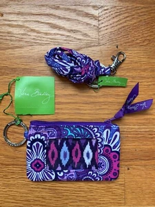 Vera Bradley Zip ID Case And Lanyard Lilac Tapestry NWT - Picture 1 of 5