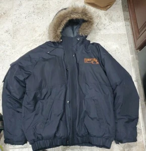 AMAZING G Unit Black Zip Fur Hooded Winter Jacket Coat Men's Size XL 50 Cent HTF - Picture 1 of 11