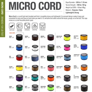 Microcordón trenzado ATWOOD EE. UU. 1,18 mm 28 colores lote pequeño - 5 m, 10 m, 20 m, 38 m - Imagen 1 de 55