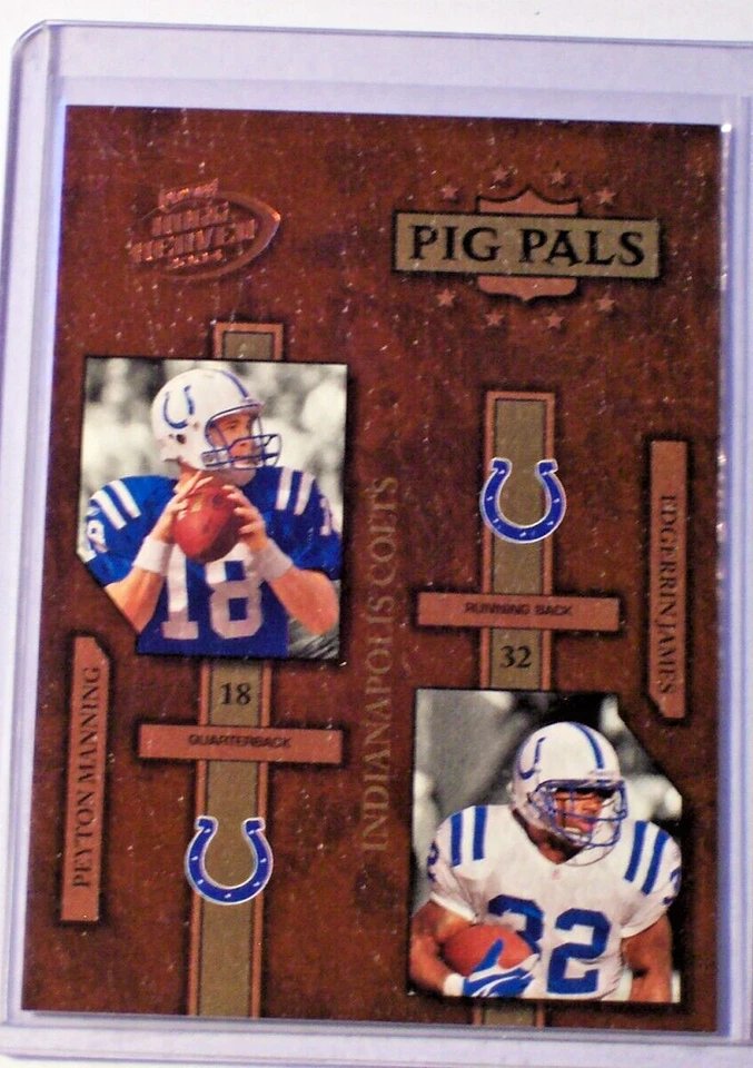 2004 Hogg Heaven Pig Pals Insert Peyton Manning Edgerrin James /1050 Colts - Image 1 of 1