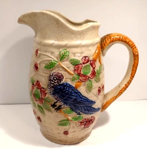 Majolica Pitcher with Bird Japan - Picture 1 of 7