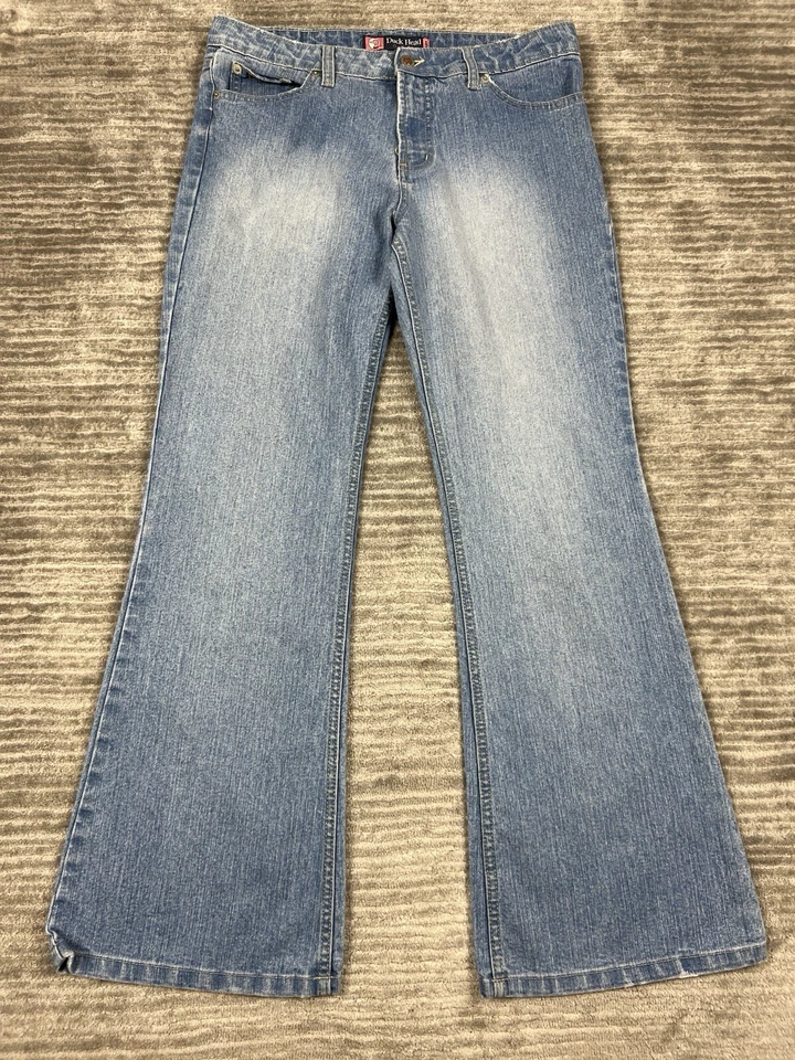 Duck Head Jeans Juniors 11 Blue Medium Wash Flare Cotton Blend Casual - Image 1 of 4