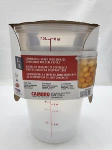 Cambro 8 Quart kommerzielle Lebensmittelbehälter und Dichtungsabdeckungen - Bild 1 von 7