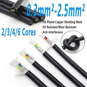 0.3mm²-2.5mm² Multi-Core Flexible Silicone Screened Cable Shielded Wire 2-6 Core - Picture 1 of 9