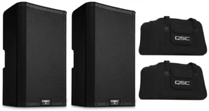 2x QSC K10.2 Active 10" 2-way 2000W PA / DJ Powered Speakers + 2x K10 Tote Bags. - Picture 1 of 12