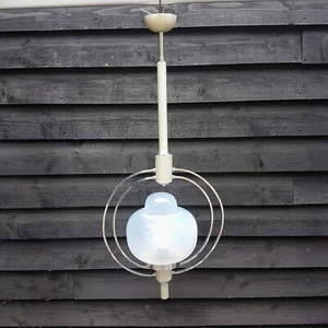 1960's Mazegga Murano Pendant Ceiling Light Opaque Glass Italian Design Art Deco - Picture 1 of 14