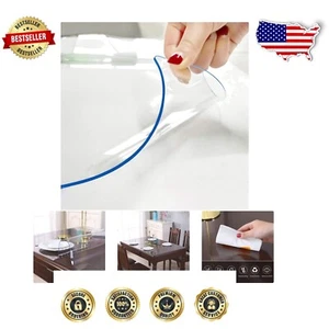 Clear PVC Table Protector - Waterproof, Heat Resistant, 48x90 Inches - Picture 1 of 9