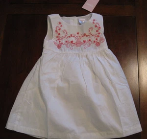 New NWT Gymboree Girls White Embroidered Pink Flower Dress Panties 18-24 mo Twin - Picture 1 of 4